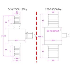 Miniature Force Transducer 50N 100N 200N 500N Tension and Compression Sensor