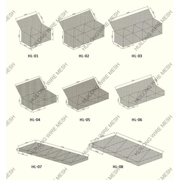 100x120mm Opening High Strength Galvanised Gabions For Dams 3.4mm Selvedge Wire Diameter