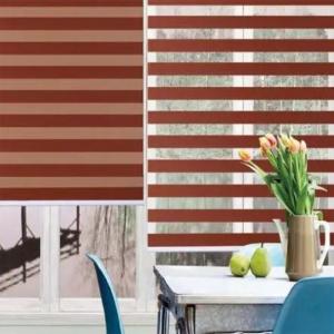 Indoor Office Window Zebra Roller Blinds for Day and Night Manual Open Type