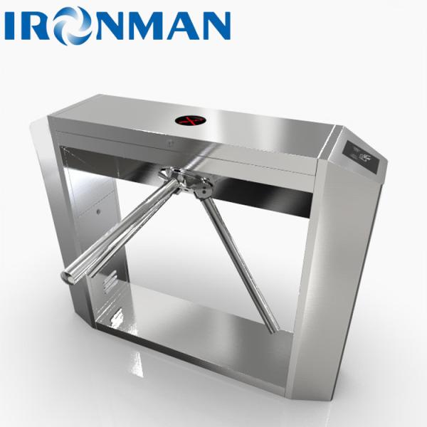 Fingerprint Reader Tripod Security Gates , RFID Flap Barrier Gate 30 Persons /