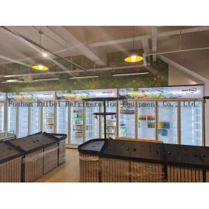 Three Doors Vertical Display Beverage Refrigerated Showcase Commercial Glass