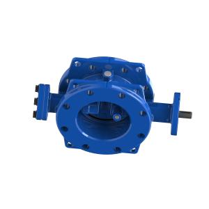 RAL 5010 Ductile Iron Double Eccentric Butterfly Valve 150 PSI