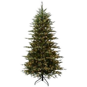 Quality 7.5FT Prelift PE PVC Artificial Christmas Trees With 500UL Lights for sale