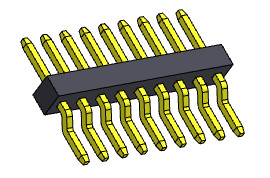 Pin Header Connector 1.00mm Single Row R/A SMT Type 1*2PIN To 1*40PIN H=1.00mm