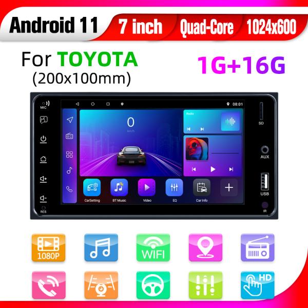 7 Inch Toyota Android Car Stereo 200*100mm Touch Screen Apple Carplay