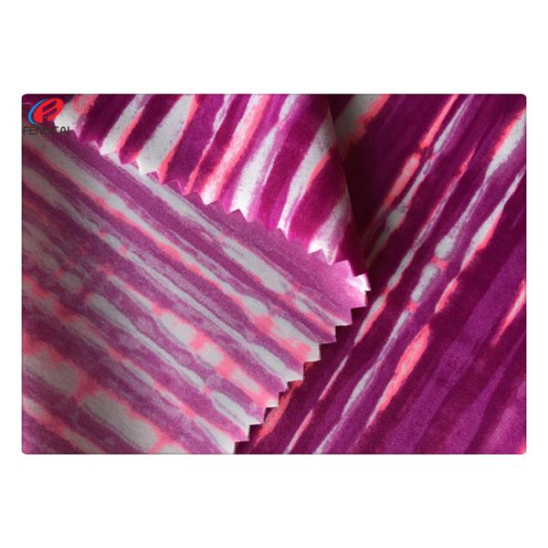 Print 80% Nylon Spandex Knit Fabric Warp Knit For Swimwear Bikini Bra
