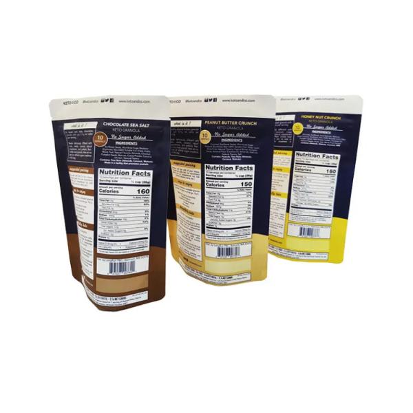 Food Grade Moisture-Proof Mylar Stand Up Pouch BOPP Plastic Packaging Bag For Snack Nut Chocolate Gravure Printing