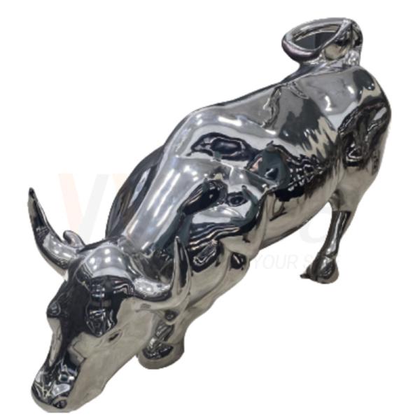 201 304 316 Cow Shape Sculpture Stainless Steel Metal Fabrication With 8k Mirror