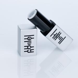 3.5g Aluminum Silver cuboid smooth bottle with Silver cap for lipstick tube