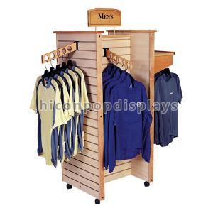 Quality Wooden Slatwall Clothing Store Fixtures and Displays Flooring for sale