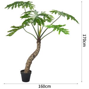 Quality 170cm Artificial Landscape Trees L Shape Split Philo Garden Decoration No Watering for sale