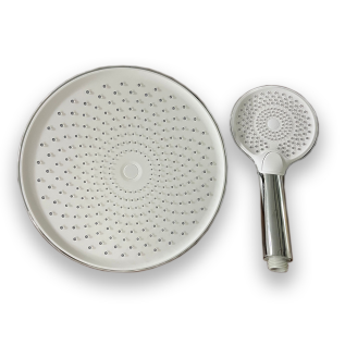 Round Shape Handheld High Pressure Bathroom Hand Held Shower Head With Easy To Clean Silicone Jets