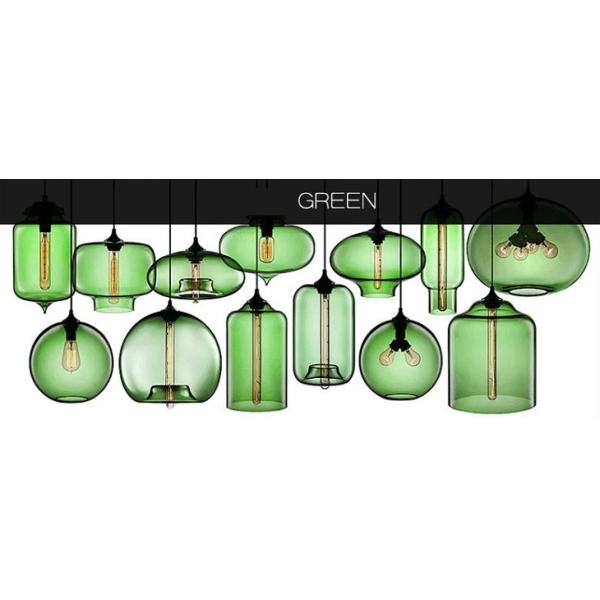 green.jpg Colorful Modern Fishbowl Glass Pendant Light - 8 colors & 13 shapes available