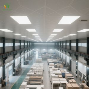 "Gypsum Board Square Ceiling Panel 595x595mm 7.5mm Thick Modern Design Fireproof