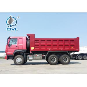 20 Ton Heavy Equipment Dump Truck 6x4 , Red Color 2 Axle Dump Truck 336hp Tipper