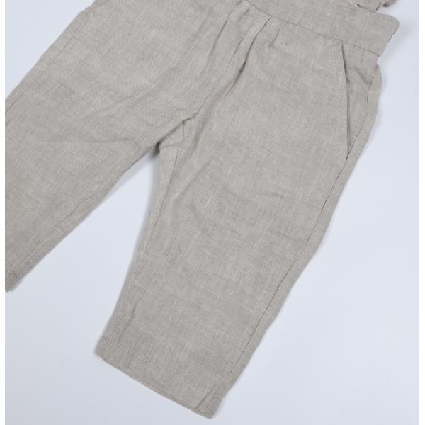 Little Girls Linen Fabric Dungarees Overalls Flutter Sleeve Jumpsuit Casual Wear