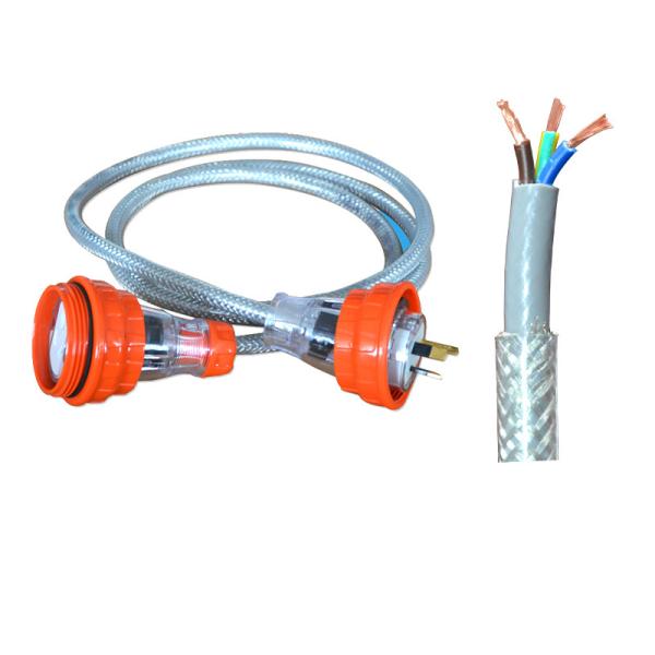 Buy IP66 Waterproof Braided Extension Cable With Industrial Plugs As nzs Plug Power Cord at wholesale prices