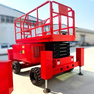 High Quality 12m Off-road Wheel Full Electric Mobile Scissor Lift Platform Price
