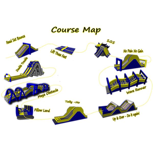 Buy Customized Color Inflatable Obstacle Challenges / Inflatable Obstacle Course 5k at wholesale prices