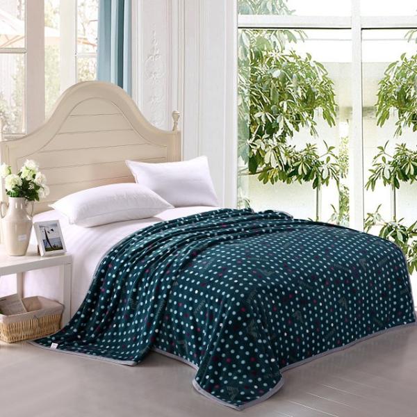 Polyester Microfiber Flannel Fleece Blanket For Home / Hotel Bedding Floral Printed