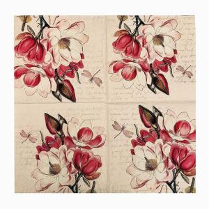 Biodegradable Floral Paper Napkins Compostable Recyclable For Hotel