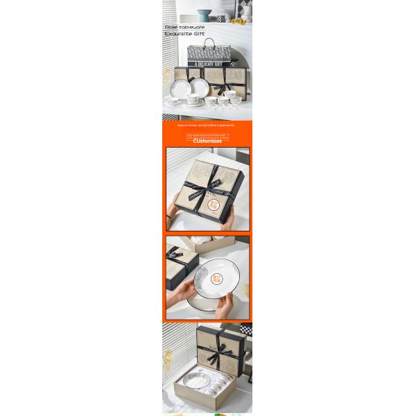 Dinnerware Sets Exquisite Smooth Stoneware Tableware with Customized Bowls and Plates