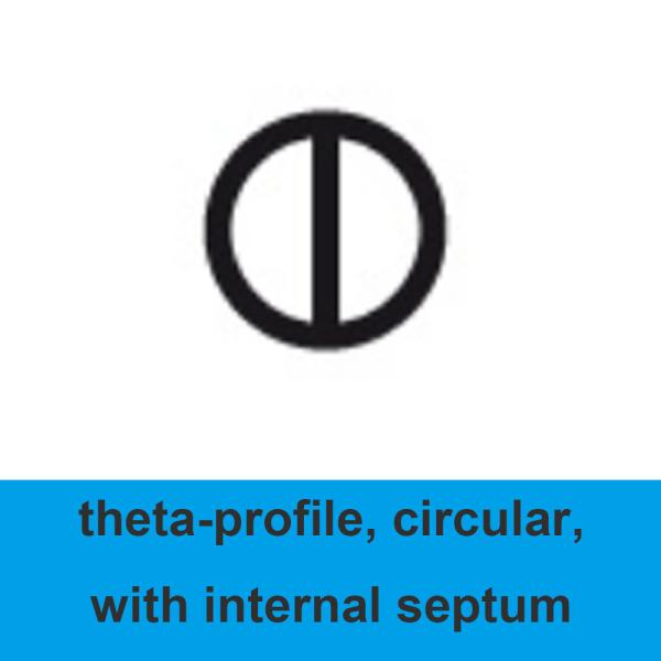 Buy two bores tube - Chemical Resistance Quartz Capillary High Purity Theta Profile Circular With Internal Septum at wholesale prices