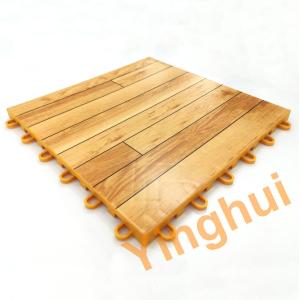 Multi Functional Sports Court Flooring Modular Plastic PP Wood Look Finished For