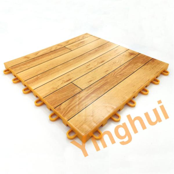 Multi Functional Sports Court Flooring Modular Plastic PP Wood Look Finished For