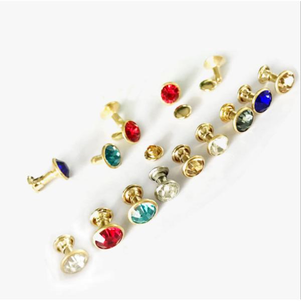 hotsale wholesale,gold,yellow fashion 10mm fashion round leather crystal brass diamond pearl decorative metal rivet for shoes
