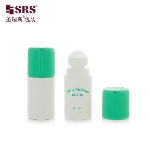Quality RPPC1-60ML White Bottle With Green Injection Double End CRC Cap Ribbed For Deodorant Gel Pain Relief for sale