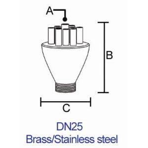 1" dN25 Brass Concertrating Shooting Fountain Jet Nozzle Water Fountain Spray