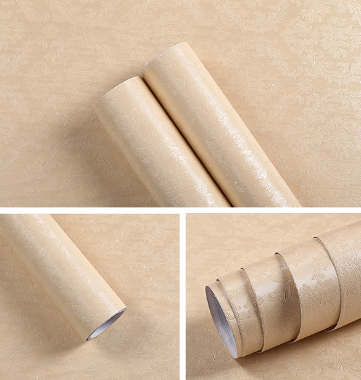 Moisture Proof Gold Embossed Wallpaper 10 Meter Embossed Peel And Stick Wallpaper