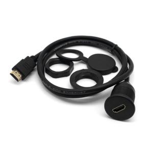 2 Meter 6 Ft HDMI Extension Cable , Dash Flush Panel Mount Cables For Motorcycle