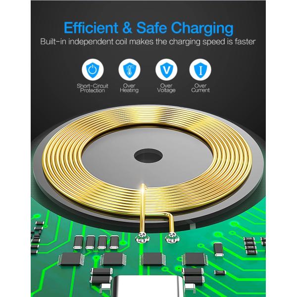 Magnetic ABS PC 20W 205KHz Twin Coil Qi Charger Pad