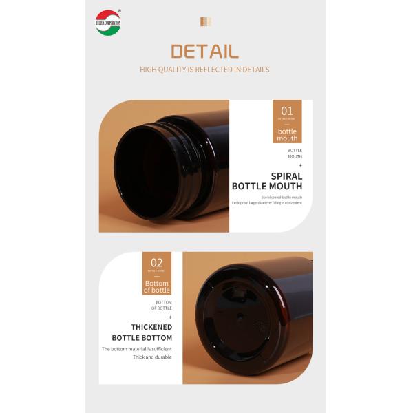 Food Grade PET Plastic Bottle Plastic Jar For Pet Nutrition Vitamins With Screw Cap