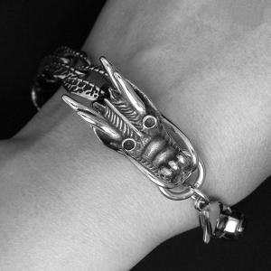 Titanium Stainless Steel Dragon Men's Bracelet Gothic Style (JCE133)