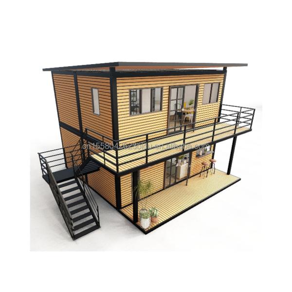 Galvanized Steel Bending 180g Modern Wooden Houses 4 Bedroom Bilayer Prefab Steel Expandable Container House Design for Mall