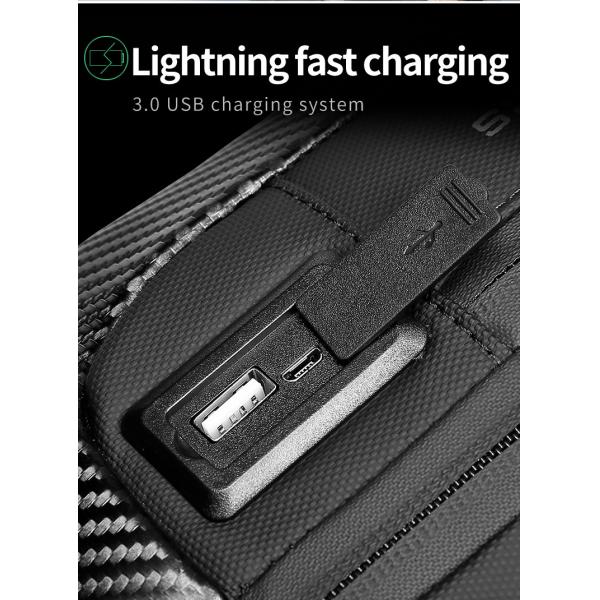 OEM/ODM Carbon Fiber Streamline Anti Theft Sling Bag Rainproof