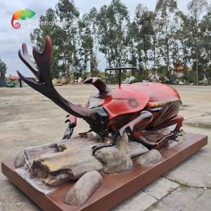 Realistic Simulated Weatherproof Fiberglass Insect Beetle For Theme Decoration