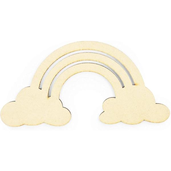 Unfinished Wood Cutouts for Crafts, Rainbow Clouds