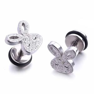 High quality cute gold earrings girl shiny rabbit stud earrings