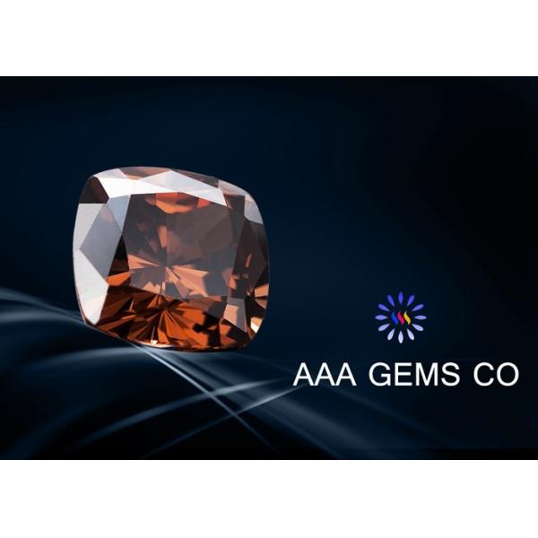 Buy Custom Brown Classic Moissanite 3 Carat 5mm Cushion Cutting at wholesale prices