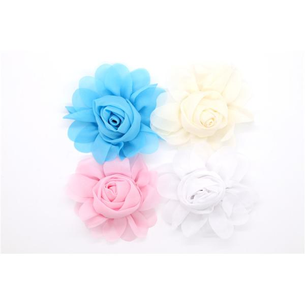 girl Chiffon flower shoe clips/Sewing Bead Handmade Flower Yarn, lace, Chiffon Grey,black,white,red,blue