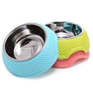 S M L XL Dog Feeding Bowl Two In One Non Slip Stainless Steel