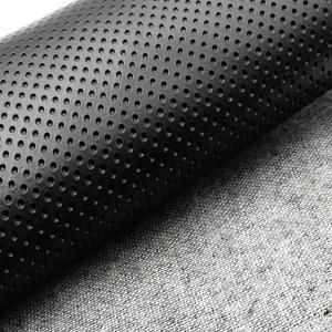 Black Semi Perforated Faux Leather PVC Material For Car Interior