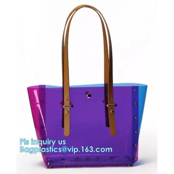 PVC Shopping Bag Security Work Tote Shoulder Bag Womens Handbag, pvc transparent women summer handbag, tote shopper bags