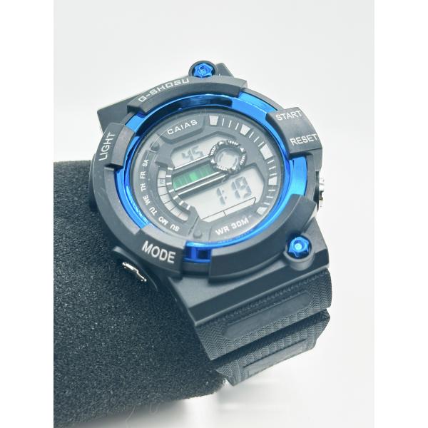 Sporty Black Dial Digital Watch with Silicone Band