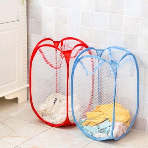 Dirty Clothes Light Nylon Mesh Pop Up Laundry Hamper Household
