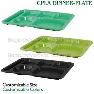 5 Compartment Lunch Box Disposable Plastic Food Container, biodegradable Fast